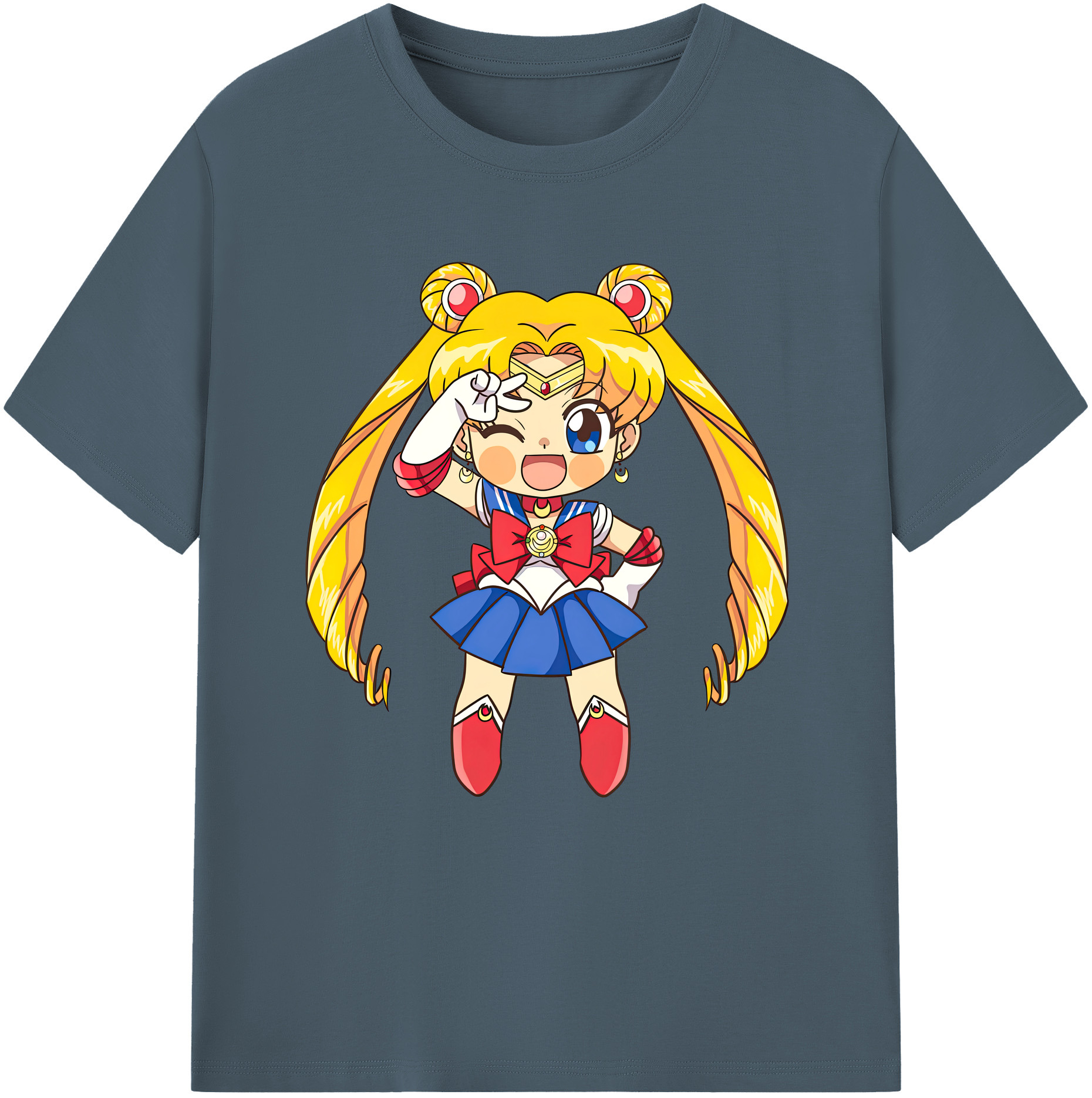 （画像用） 美少女戦士セーラームーン 月野 うさぎ つきの うさぎ Sailor Moon Tsukino Usagi 綿100％半袖Tシャツ（フロントプリント）